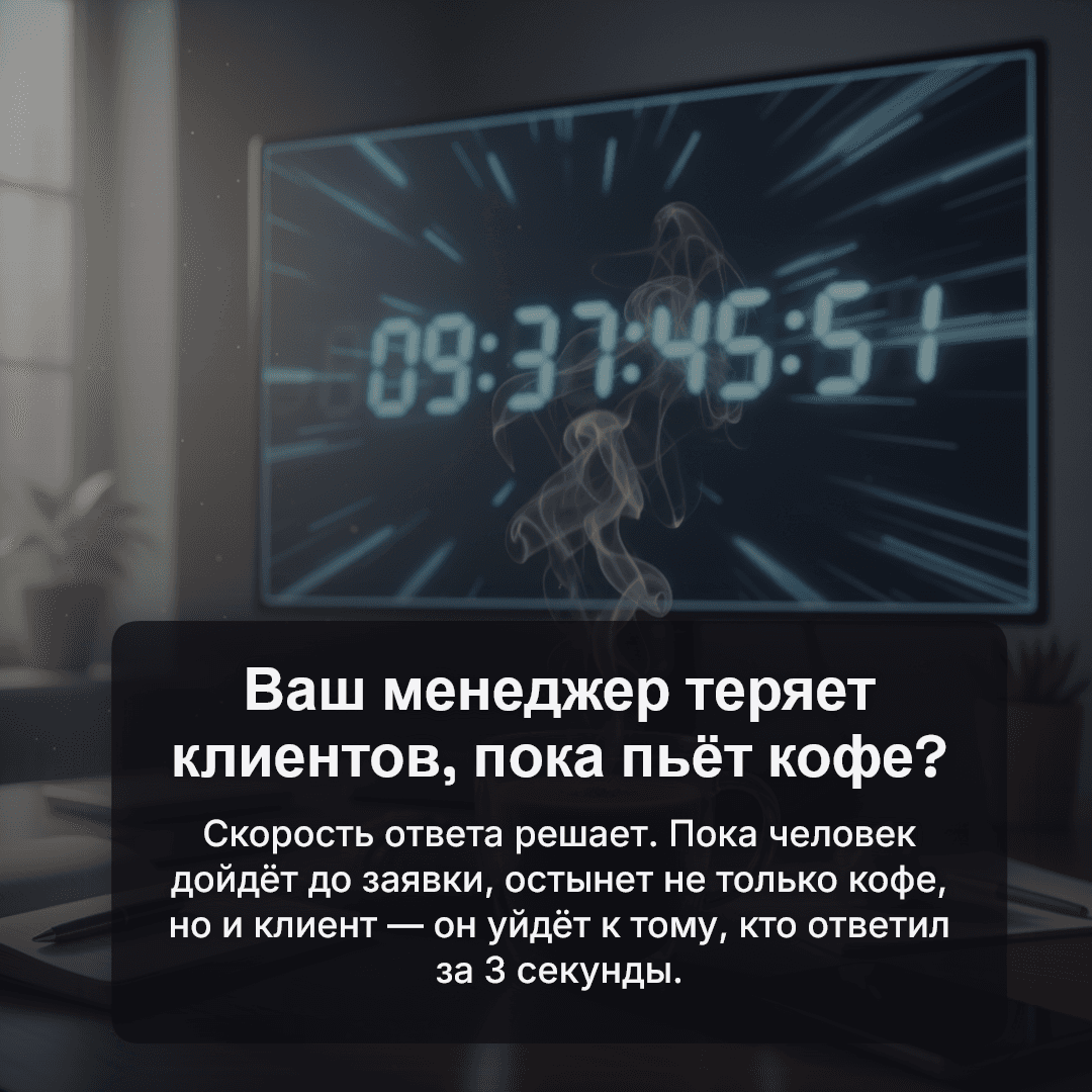 Слайд к статье: Почему ваш менеджер теряет клиентов, пока пьёт кофе